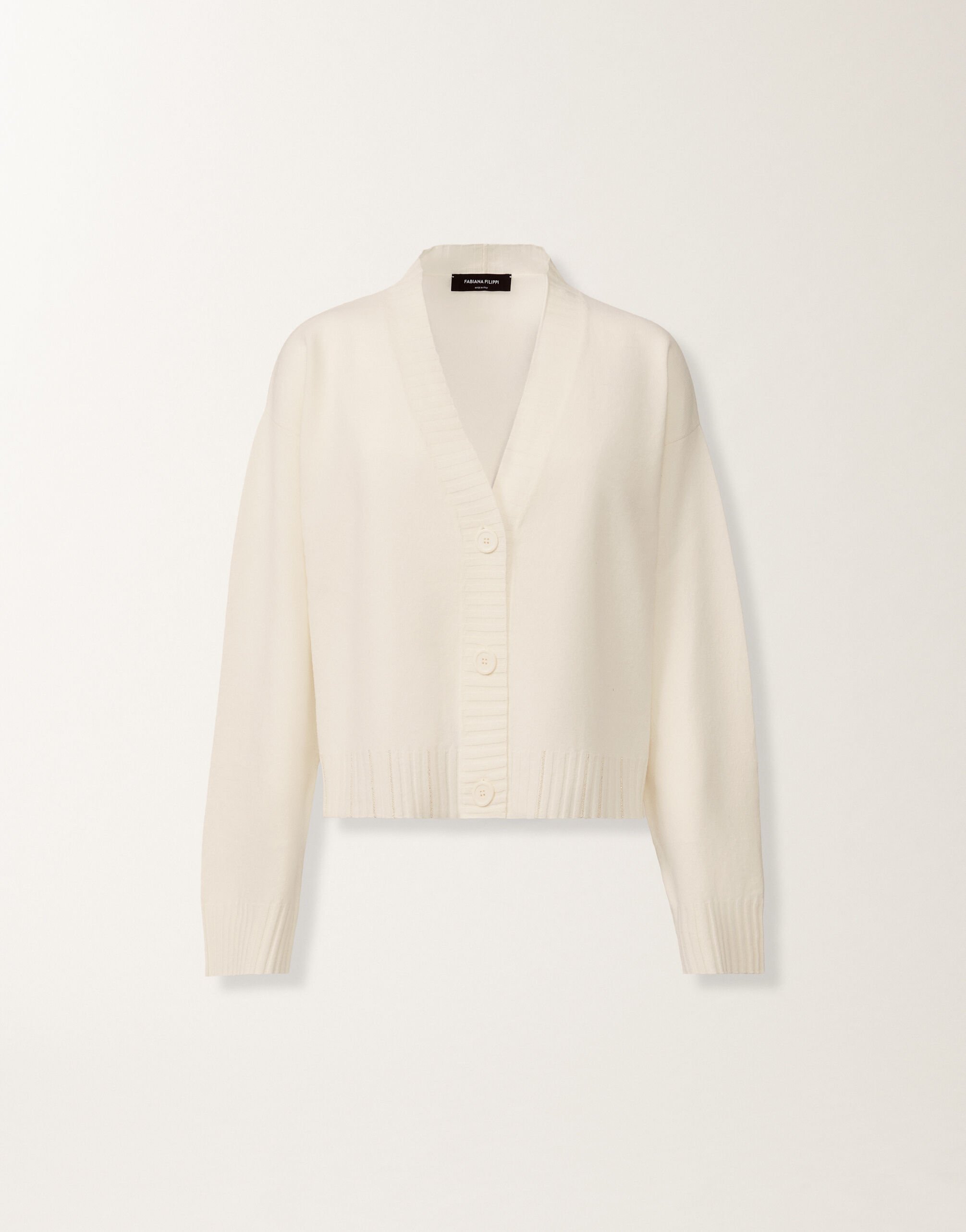Fabiana Filippi Platinum cardigan, raffia WHITE MAD215F024L5170000