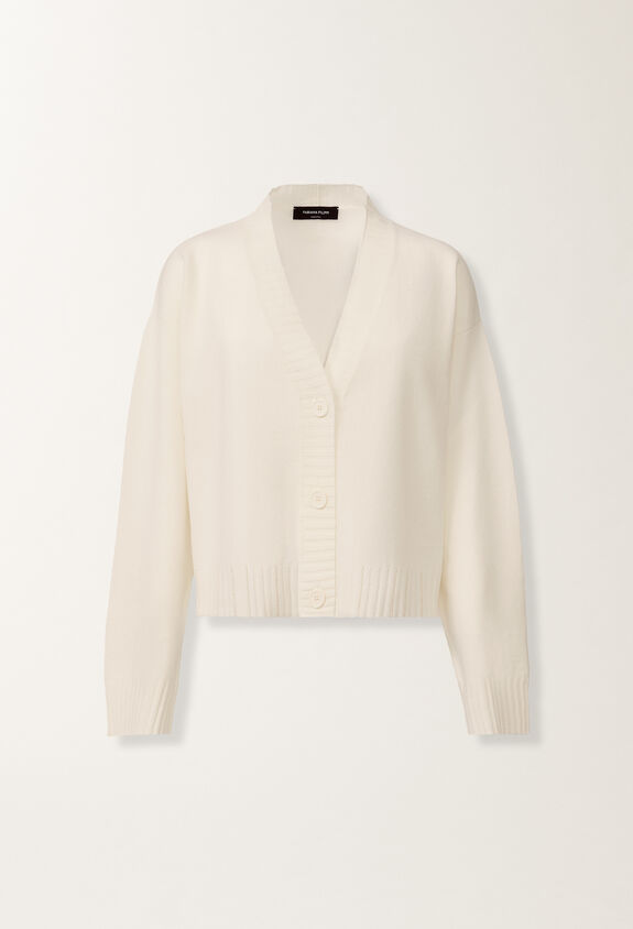 Fabiana Filippi Platinum cardigan, raffia WHITE MAD215F024L5170000