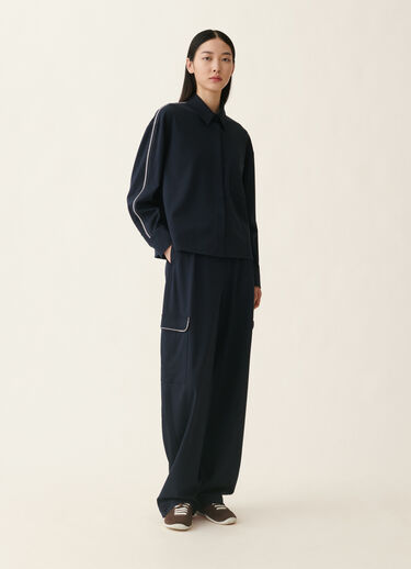 Fabiana Filippi Veste cropped en jersey point Milano, bleu nuit Bleu nuit GCD216F261M3100000