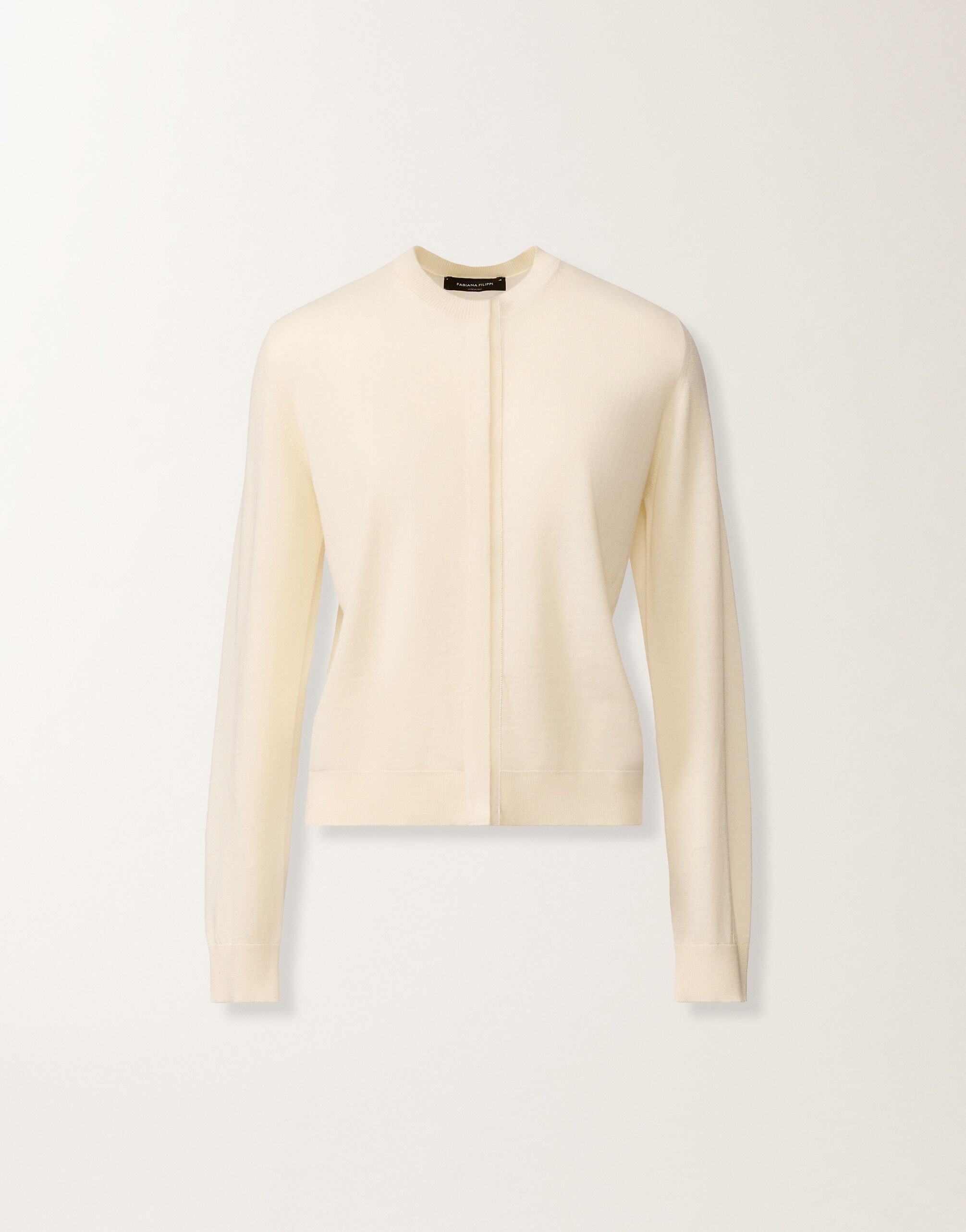 Fabiana Filippi Wool and cotton cardigan, cream Butter MAD266F061L9300000