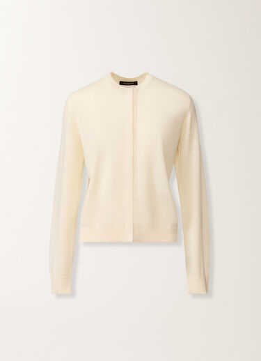Fabiana Filippi Wool and cotton cardigan, cream Butter MAD266F061L9300000