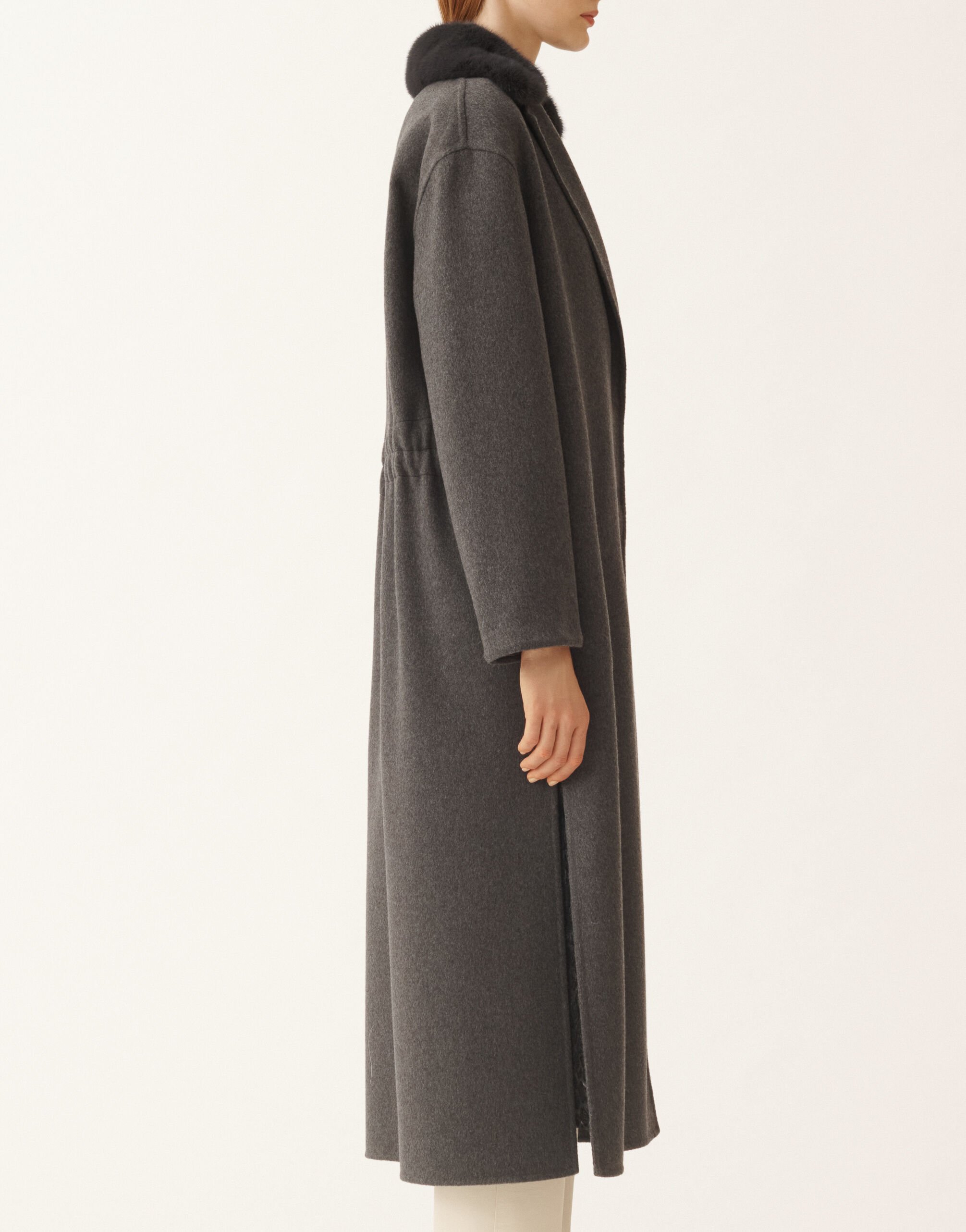 Fabiana Filippi Double-faced cashmere coat, slate Grey CTD225F673L6350000