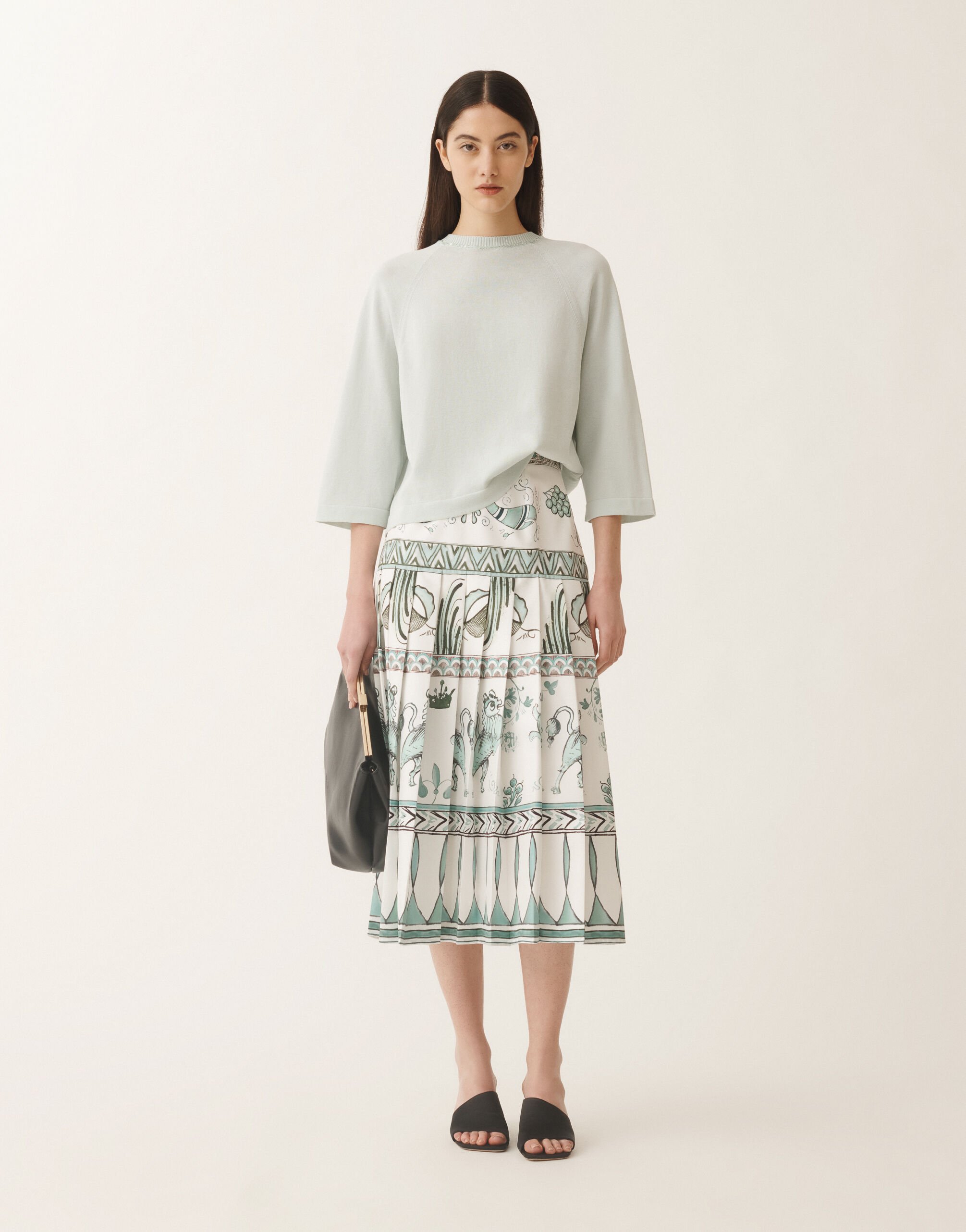 Fabiana Filippi Organic cotton cape, aqua green AQUAGREEN MAD275F481L2470000