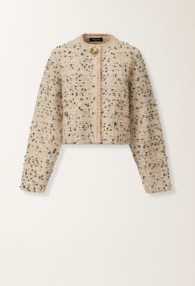 Fabiana Filippi Buttoned tweed jacket, maple and black BEIGE GCD215F122L5450000