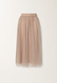 Fabiana Filippi Gonna midi in tulle, rosa fumo ROSA GND215F367L5390000