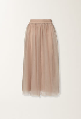 Fabiana Filippi Tulle midi skirt, smoke pink PINK GND215F367L5390000