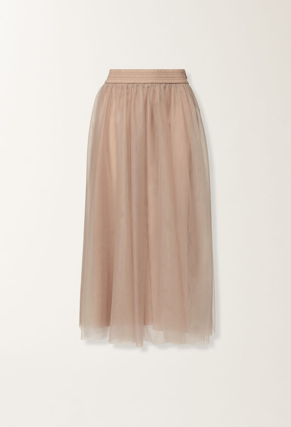 Fabiana Filippi Tulle midi skirt, smoke pink PINK GND215F367L5390000