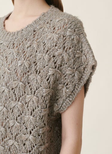 Oversized-Pullover aus gepolstertem Garn, mocha Fabiana Filippi Oversized-Pullover aus gepolstertem Garn, mocha Mocha MAD216F101M3150000