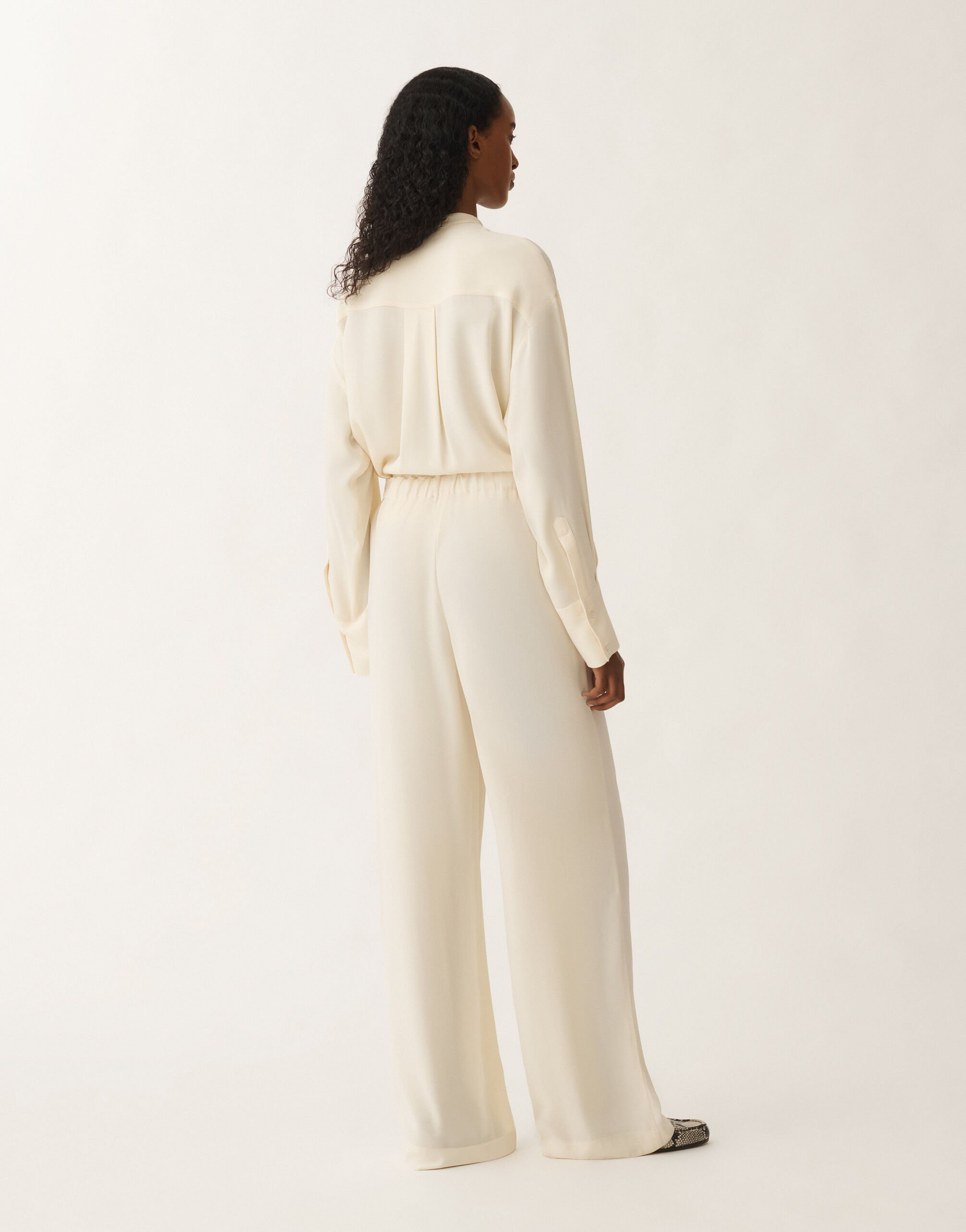 Fabiana Filippi Trevi longer envers satin trousers, vanilla WHITE PAD265F456L2880000