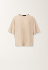 Fabiana Filippi Maxi camiseta de lana, algodón y lurex, color mantequilla Mantequilla MAD266F041L7660000