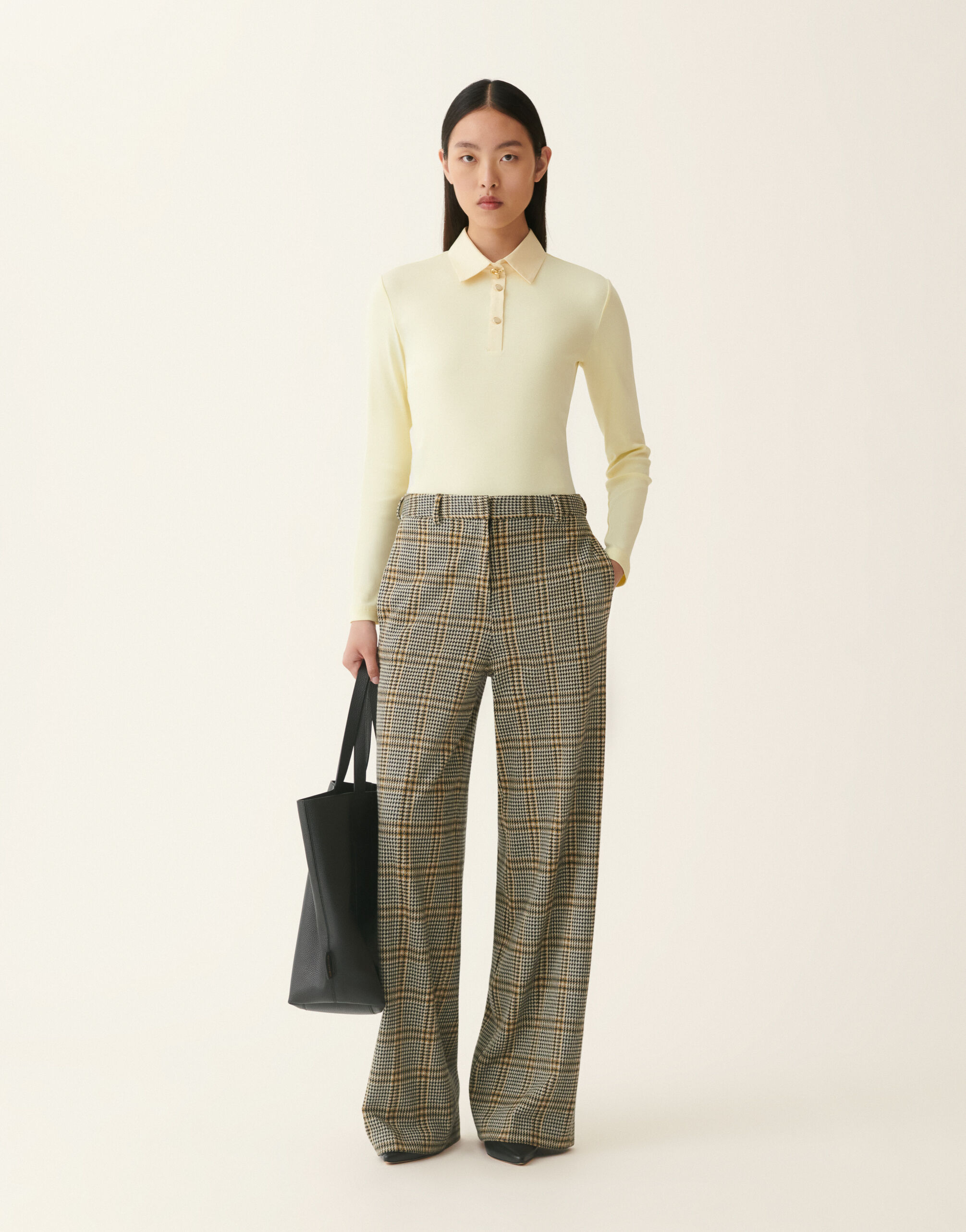Ribbed cotton jersey long-sleeved T-shirt, vanilla yellow Fabiana Filippi Ribbed cotton jersey long-sleeved T-shirt, vanilla yellow Vanilla yellow JED226F552M4560000