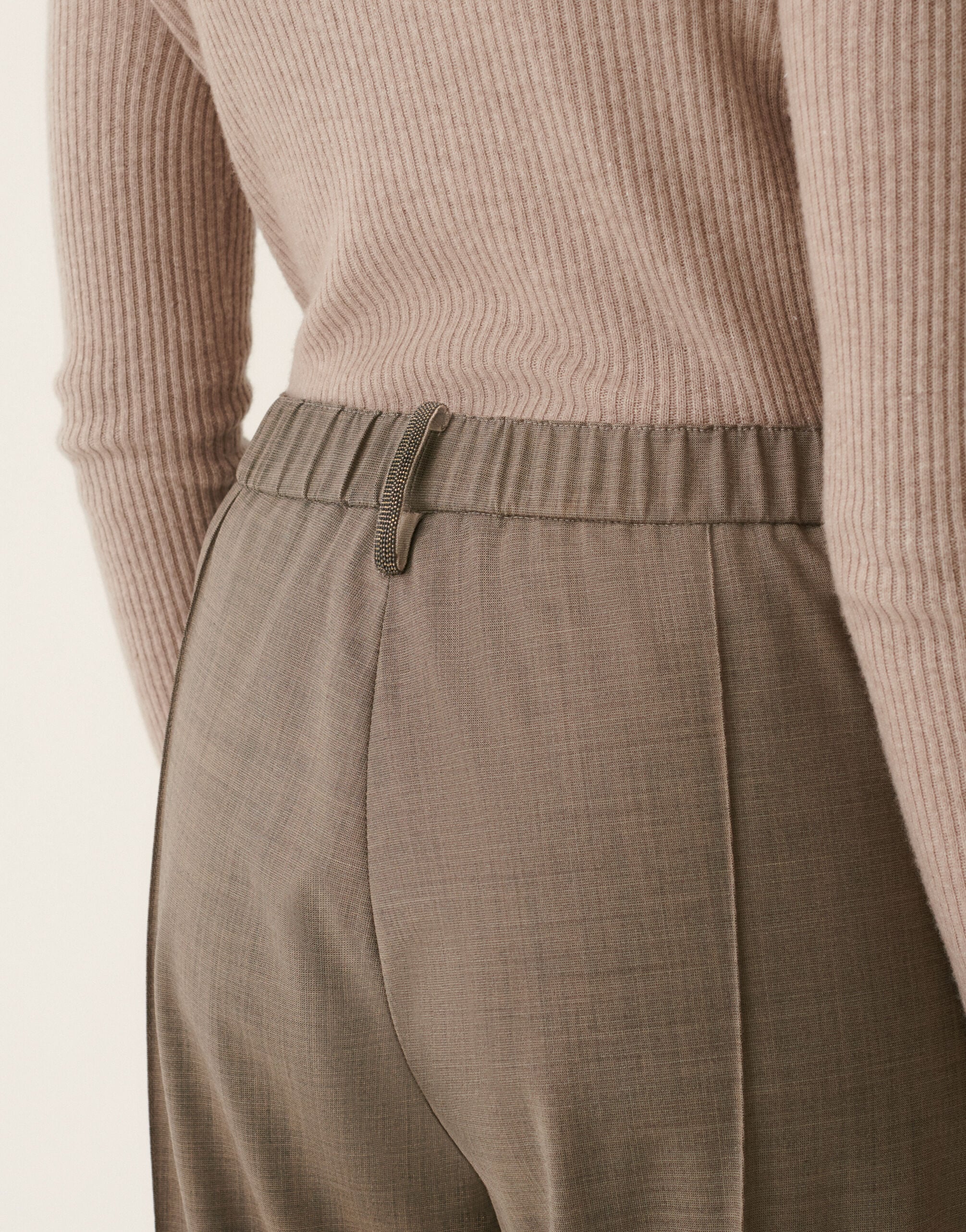 Fabiana Filippi Bistretch cool wool jogging trousers, falcon Falcon PAD216F322M2760000