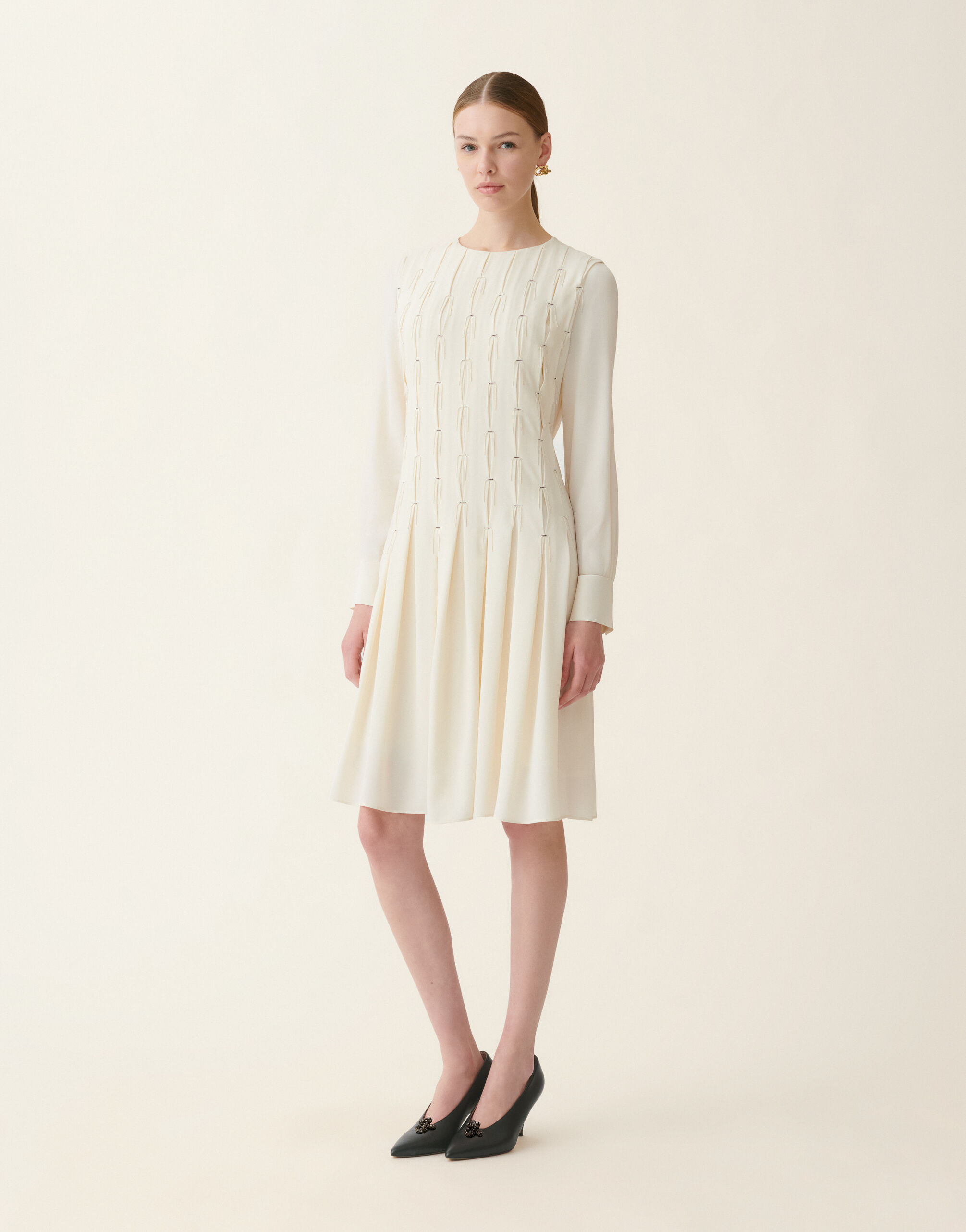 Fabiana Filippi Robe en crêpe de chine, beurre Beurre ABD216F150M2960000