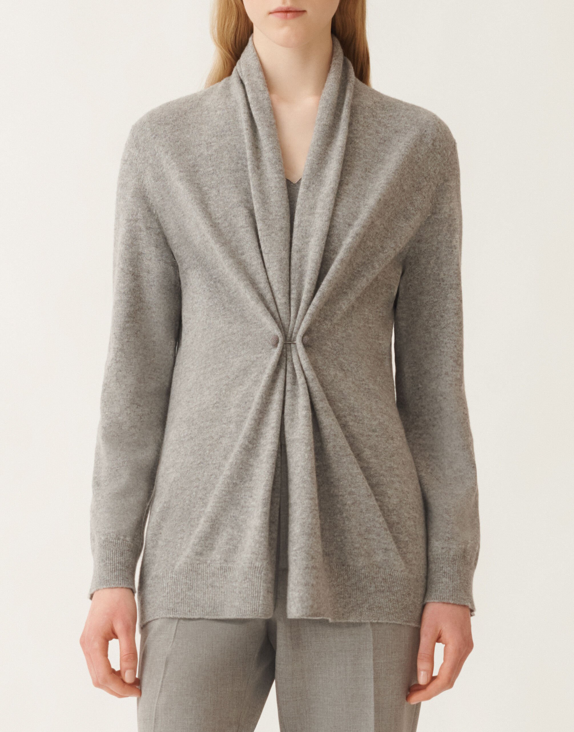 Fabiana Filippi Cardigan en Platinum, roche GRIS MAD215F059L5170000