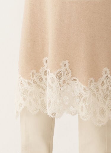 Fabiana Filippi Platinum skirt with macramé lace, rope BEIGE GND215F395L5190000