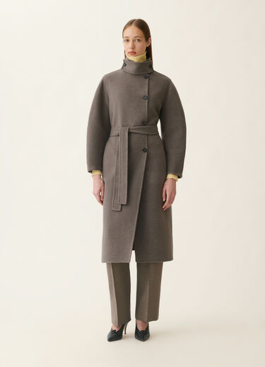 Long wool and cashmere double coat, falcon Fabiana Filippi Long wool and cashmere double coat, falcon Falcon CTD226F661M3750000