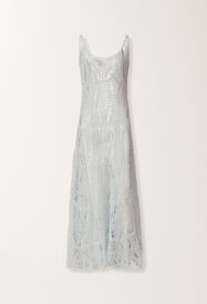 Fabiana Filippi Long tank dress in mohair, aqua Blue ABD266F163D9360000