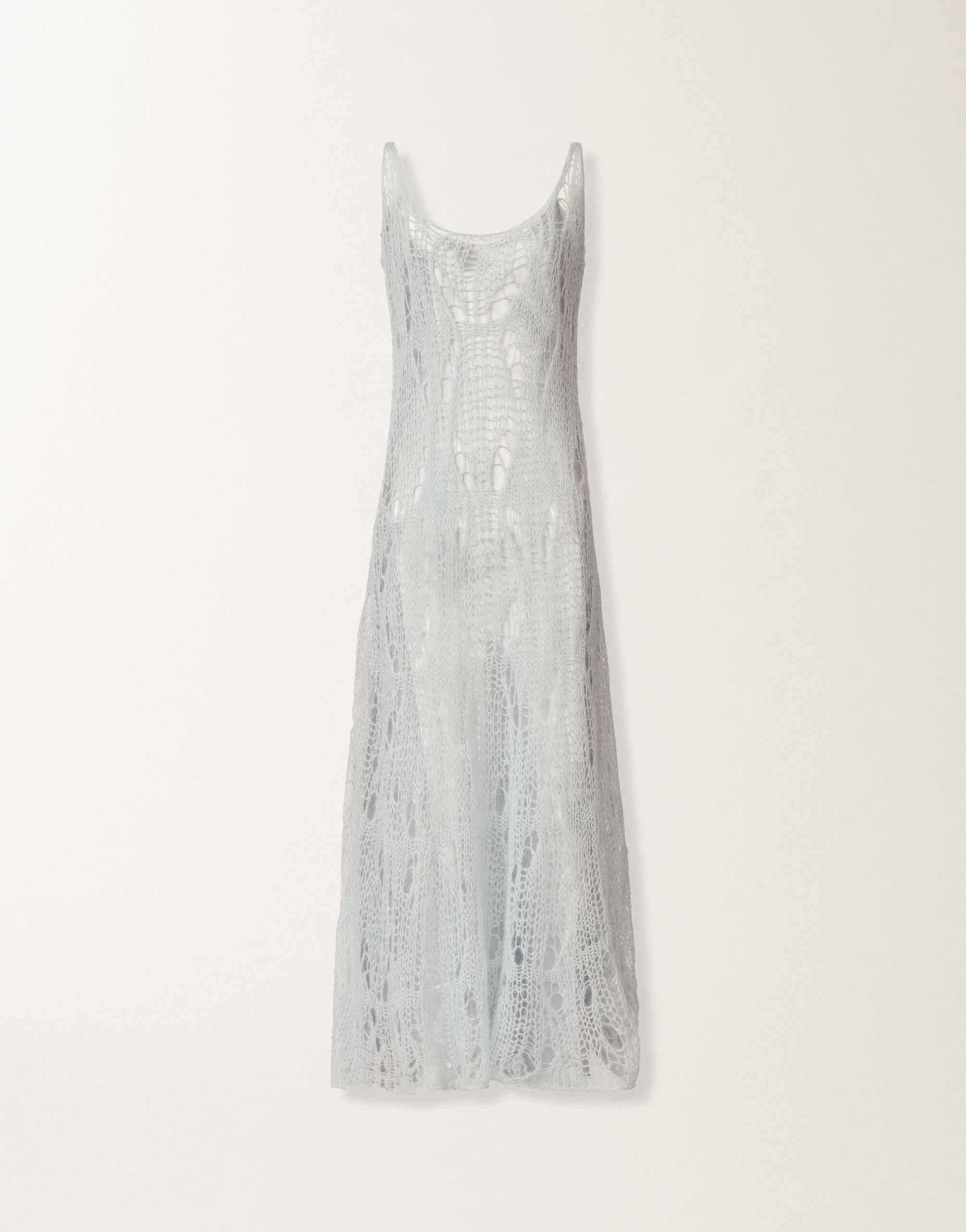 Fabiana Filippi Long tank dress in mohair, aqua Blue ABD266F163D9360000