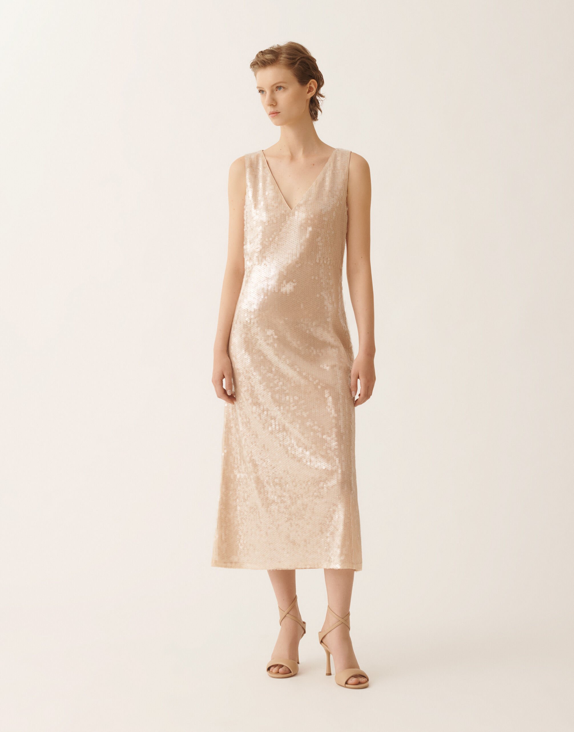 Fabiana Filippi Water-effect sequin dress, nude Beige ABD266F192L7930000