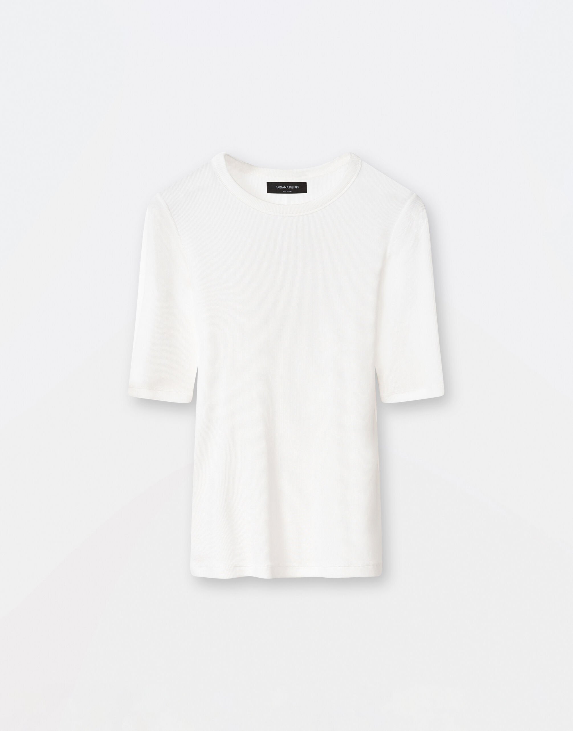 Fabiana Filippi T-shirt en jersey de viscose, blanc noir TPD264F218I9120000