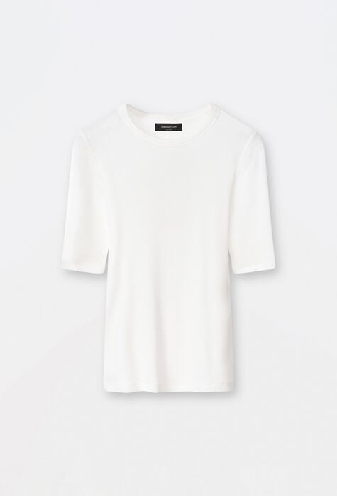 Fabiana Filippi Viscose jersey T-shirt, white TPD274F596H4630000