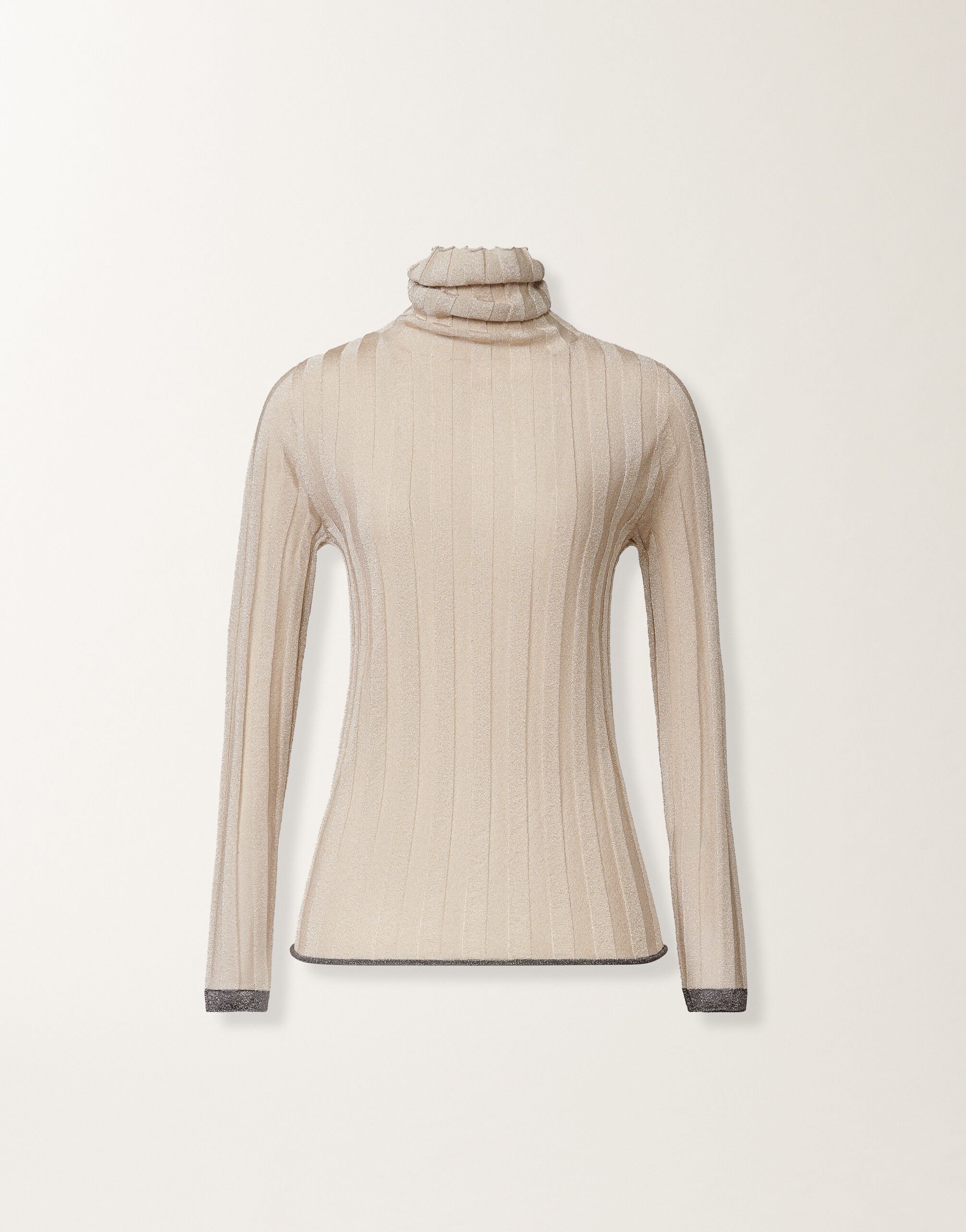 Fabiana Filippi Lurex-Rollkragenpullover, weiß und grau Weiß MAD225F518L6240000