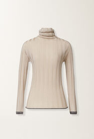Fabiana Filippi Lurex turtleneck sweater, white and grey White MAD225F518L6240000