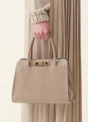 Handbag media Josephine in camoscio, moka meringa Fabiana Filippi Handbag media Josephine in camoscio, moka meringa Moka meringa BGD216A852M5000000