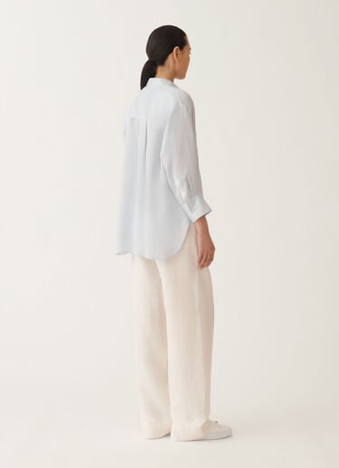 Fabiana Filippi Bluse mit Streifenmuster aus Viskose und Seide, weiß und hellblau HELLBLAU CADC02F351H8950000