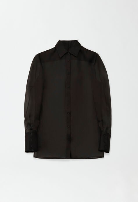 Fabiana Filippi Silk organza shirt, black CAD274F541D6140000