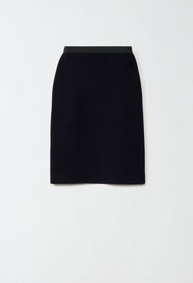 Fabiana Filippi Merino wool pencil skirt, ink blue GREY PAD214F326D6200000