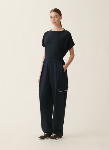 Fabiana Filippi Pantalon cargo en jersey point Milano, bleu nuit Bleu nuit PAD216F290M3100000