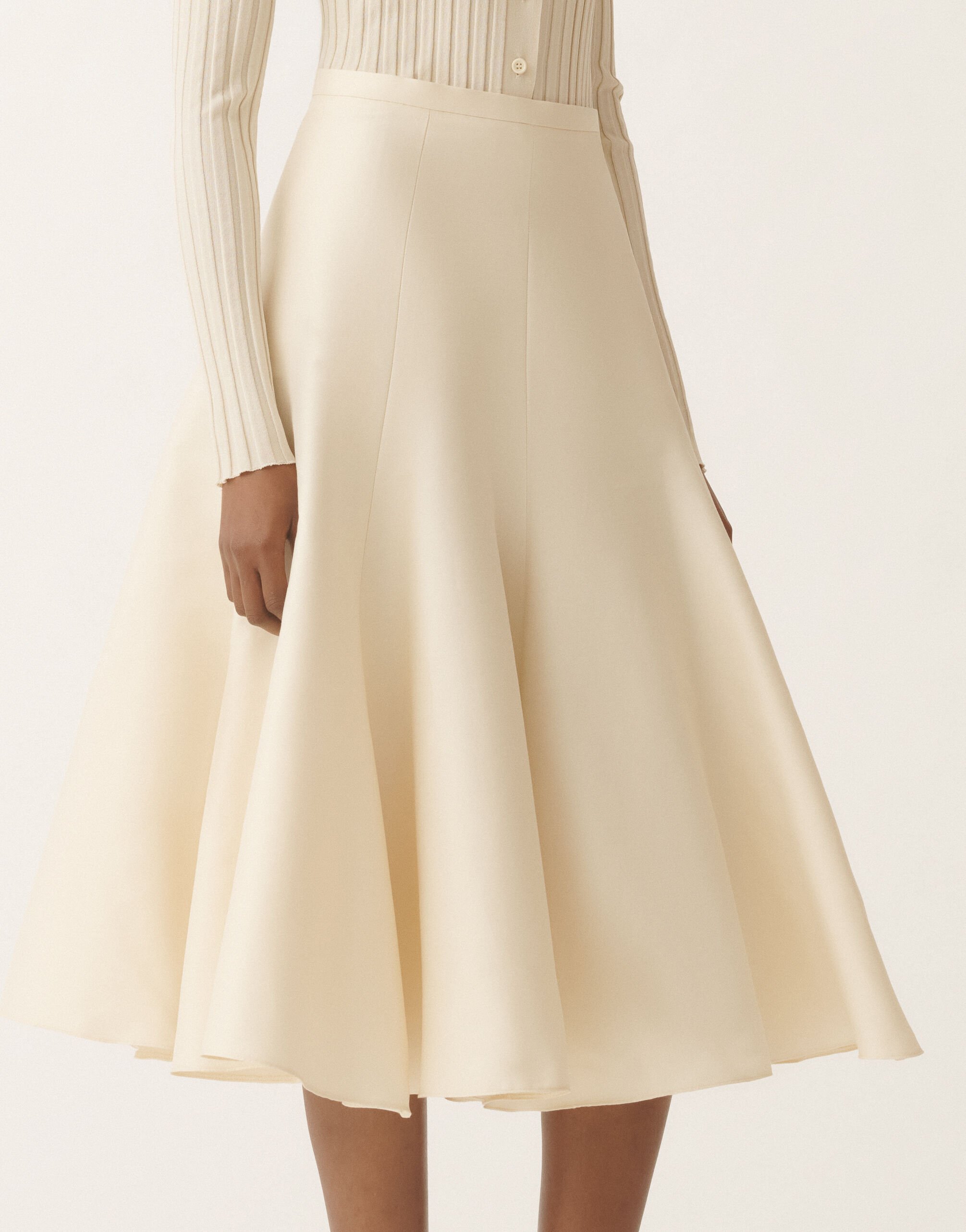 Fabiana Filippi Cotton and silk mikado skirt, vanilla VANILLA GND275F840D7870000