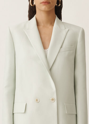 Fabiana Filippi Cotton and silk double-breasted mikado jacket, aqua green AQUAGREEN GCD275F412D7870000