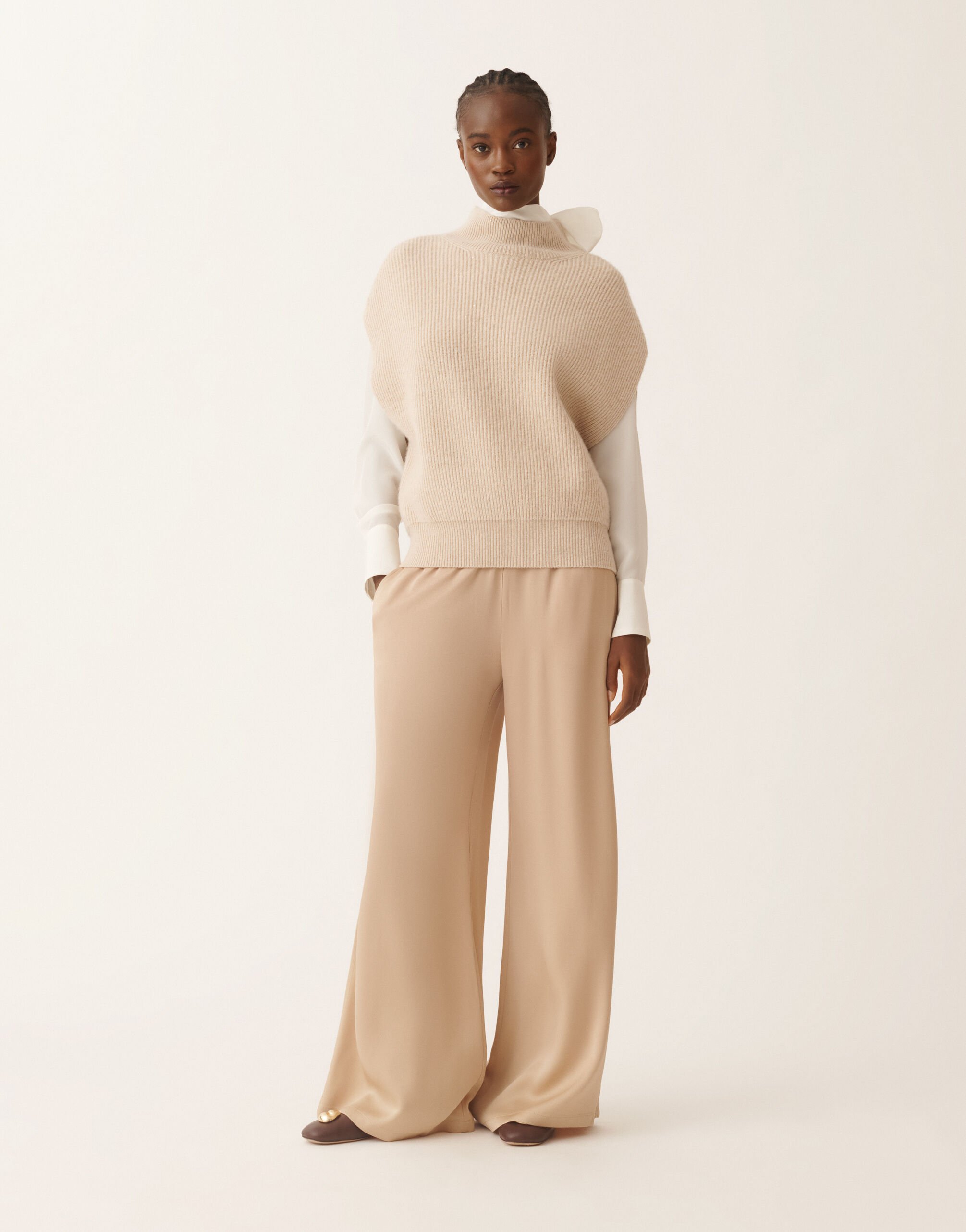Fabiana Filippi Pullover aus Platin mit Pailletten, Kordel Beige MAD225F538L6760000