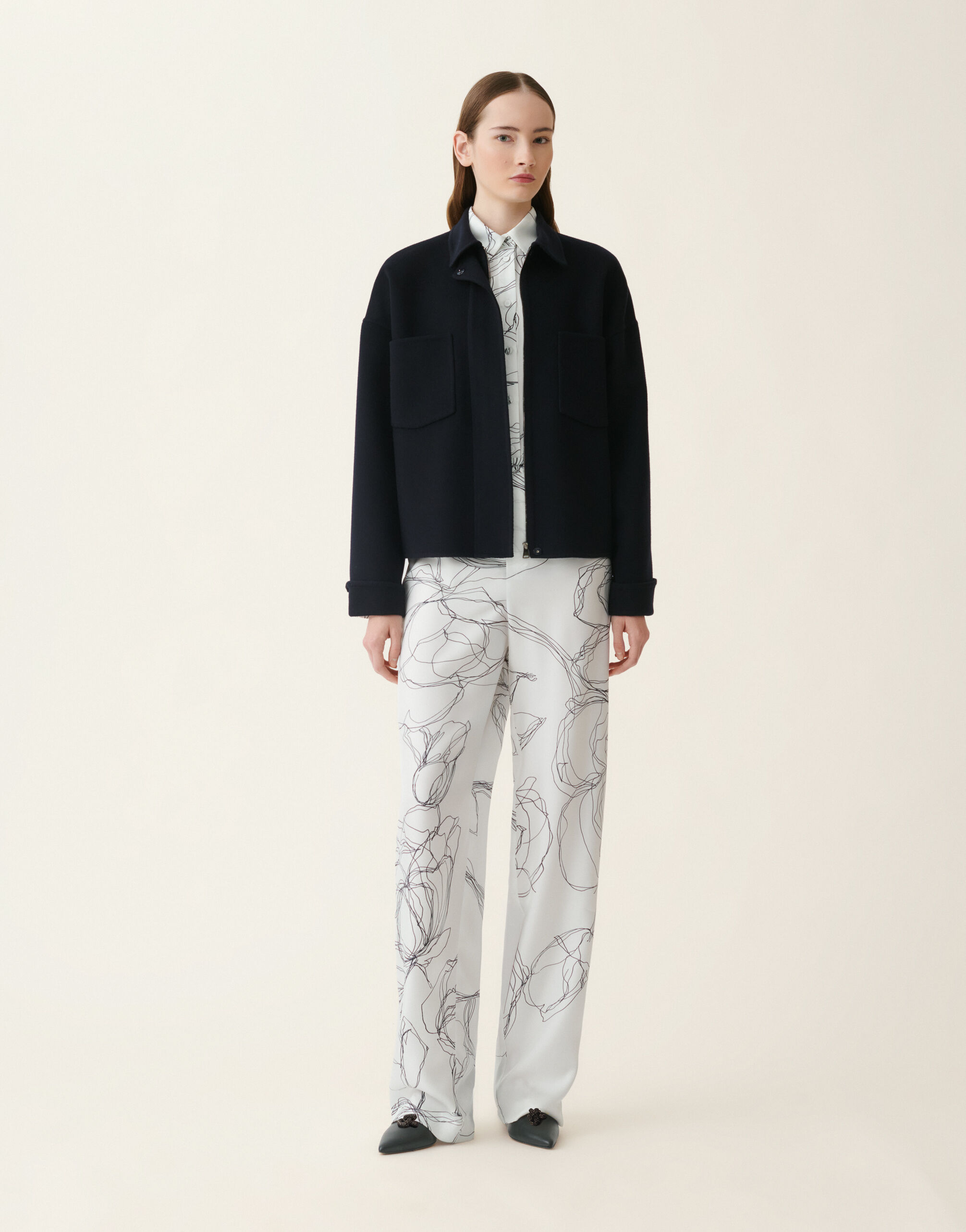Pantalon en twill de soie, blanc Fabiana Filippi Pantalon en twill de soie, blanc Blanc PAD216F315M3030000