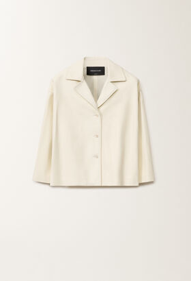 Fabiana Filippi Heavy nappa leather jacket, butter VANILLA GCD275F677D7870000