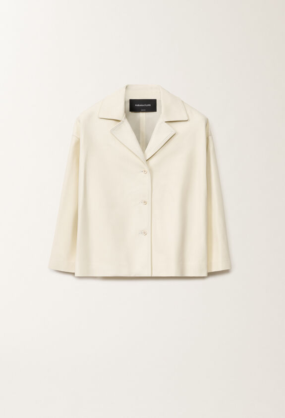Fabiana Filippi Heavy nappa leather jacket, butter WHITE PLD265F232L2890000