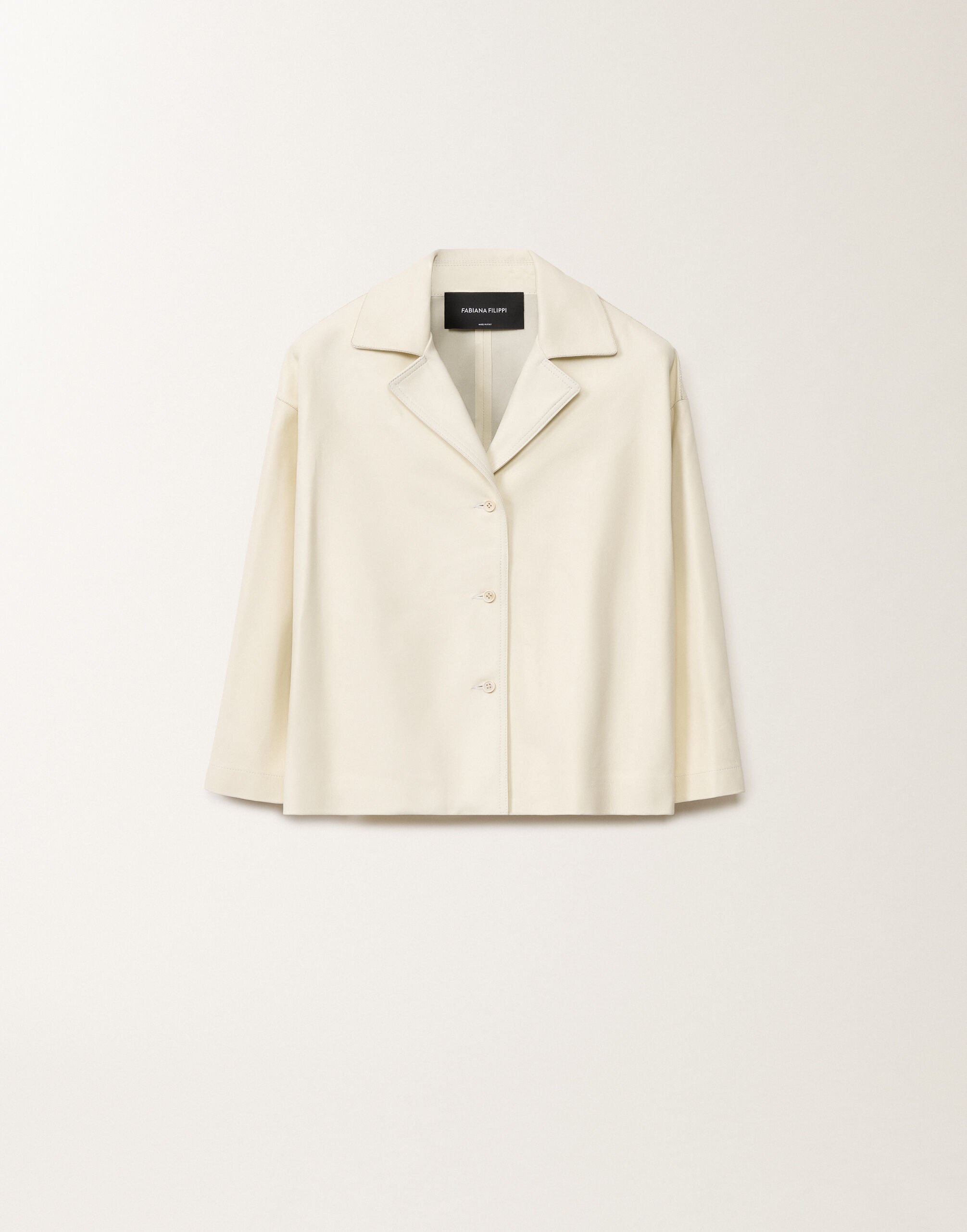 Fabiana Filippi Veste en cuir nappa épais, beurre BLANC PLD265F232L2890000