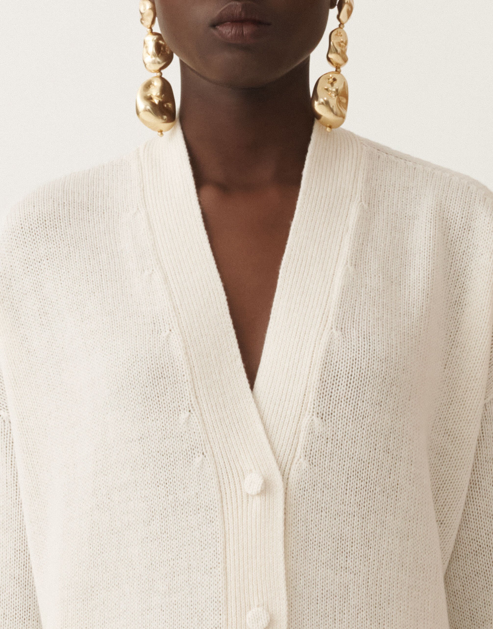 Fabiana Filippi Pull en cachemire, raphia BLANC MAD215F014N9000000
