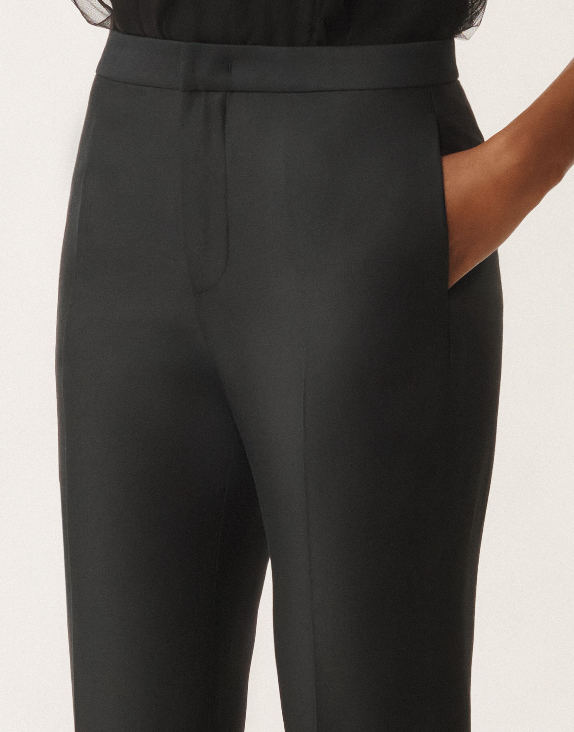 Fabiana Filippi Pantalon Montefalco en coton et soie mikado, noir NOIR PAD265F326D7870000
