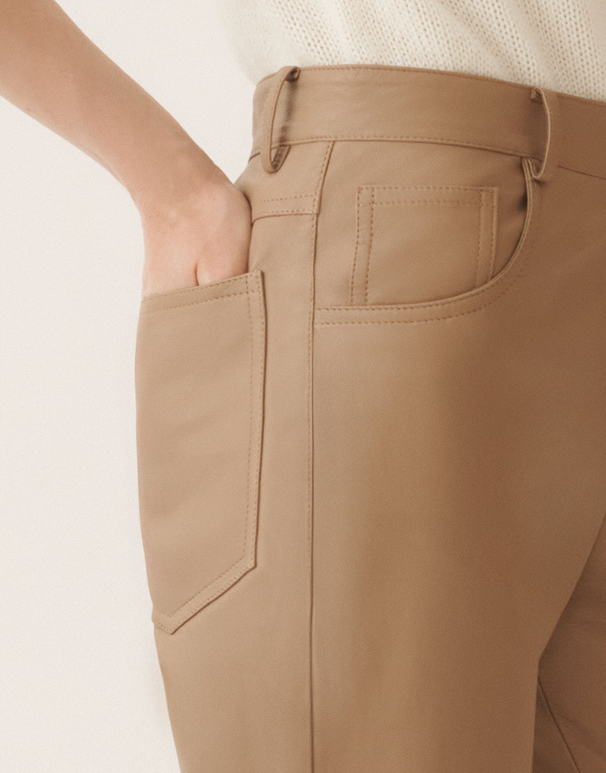 Fabiana Filippi Hose aus Nappaleder, Weide Braun PLD215F274D8960000