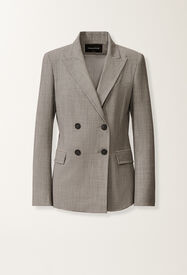 Fabiana Filippi Double-breasted jacket in fresh bi-stretch wool, rock mélange Gray GCD266F214L7630000