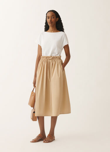 Fabiana Filippi Kleid aus Baumwolle und technischem Popeline, optisch weiß und sand WEISS ABD275F626L3740000