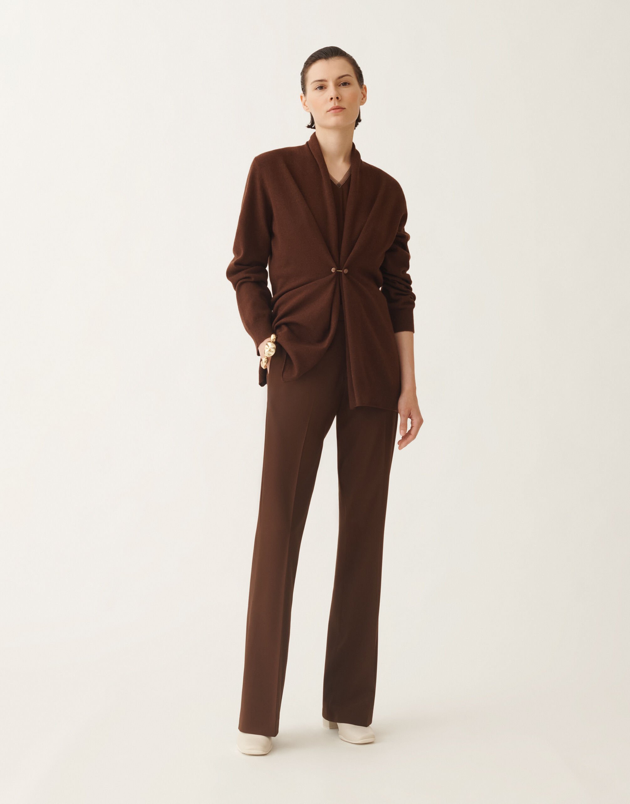 Fabiana Filippi Cardigan aus Platinum, ebenholzbraun Braun MAD215F059L5170000