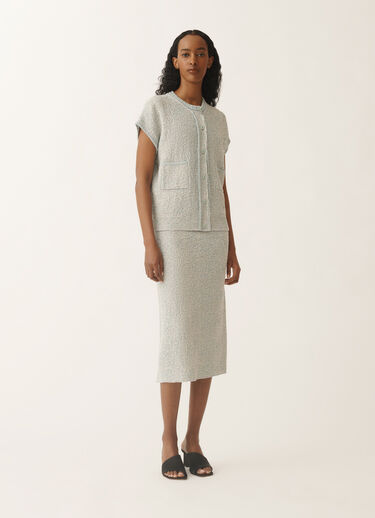 Fabiana Filippi Cárdigan de tweed de punto lúrex, vainilla y verde agua VANILLA/VERDEAGUA MAD275F557L3660000