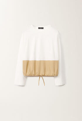 Fabiana Filippi Jersey top, white and gold GREY JED265F153L2870000