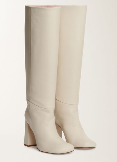 Fabiana Filippi Nappa leather heeled high boots, butter WHITE ASD215A810L8330000