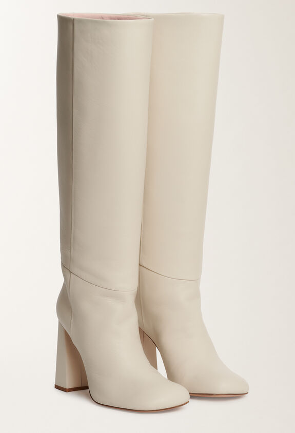 Fabiana Filippi Nappa leather heeled high boots, butter WHITE ASD215A810L8330000