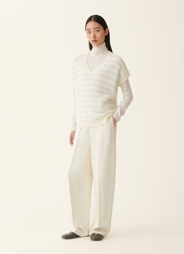 Platinum und Mohairpullover, Raffia Fabiana Filippi Platinum und Mohairpullover, Raffia Raffia MAD226F471M4200000